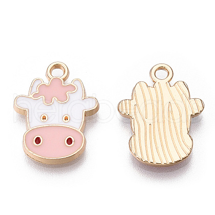 Light Gold Plated Alloy Pendants ENAM-T009-20C-1
