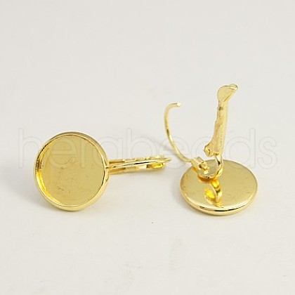 Brass Leverback Earring Settings X-KK-C1244-18mm-G-FF-1
