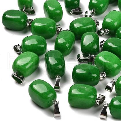 Dyed Natural White Jade Pendants G-Z067-03P-02-1