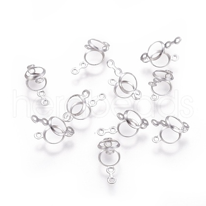 Tarnish Resistant 316 Surgical Stainless Steel Pendant Cabochon Settings STAS-I118-03P-03-1