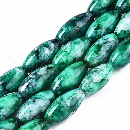 Baking Painted Glass Beads Strands DGLA-S115-22x10mm-S59-1