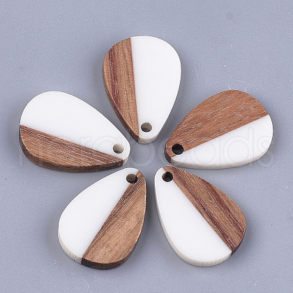 Resin & Walnut Wood Pendants X-RESI-S358-14G-1