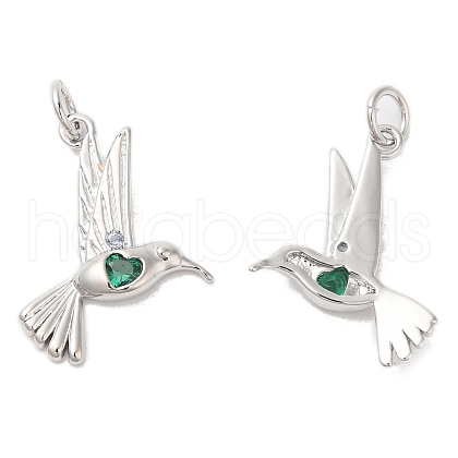 Brass & Glass & Cubic Zirconia Pendants KK-G468-46P-1