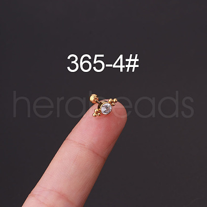 316L Surgical Stainless Steel Micro Pave Clear Cubic Zirconia Cartilage Earrings WG35966-04-1