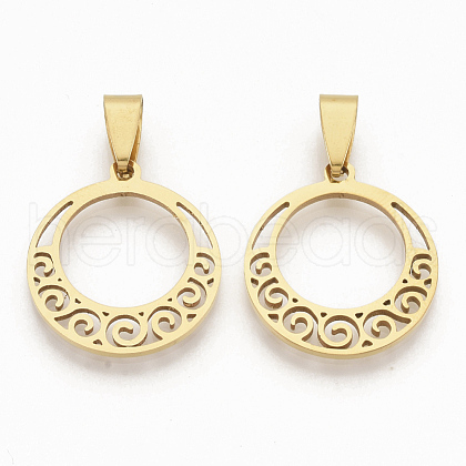 201 Stainless Steel Pendants STAS-N089-09G-1