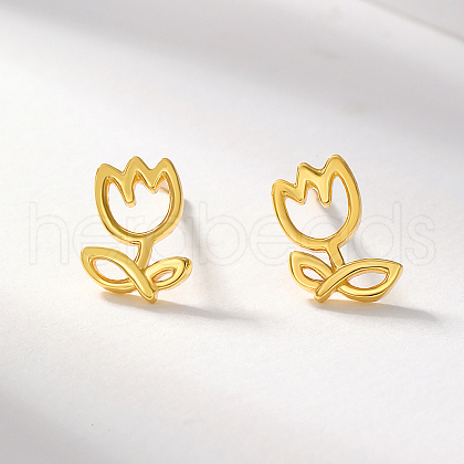 S925 Sterling Silver Flower Stud Earrings IO8237-1-1