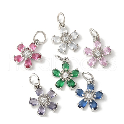 Brass Micro Pave Cubic Zirconia Pendants KK-U067-04P-1