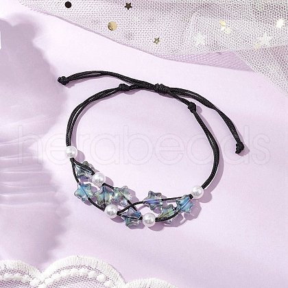 Adjustable Nylon Thread Braided Bead Bracelets BJEW-JB11560-01-1