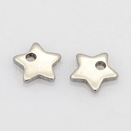 Star 304 Stainless Steel Charms STAS-N025-14-1