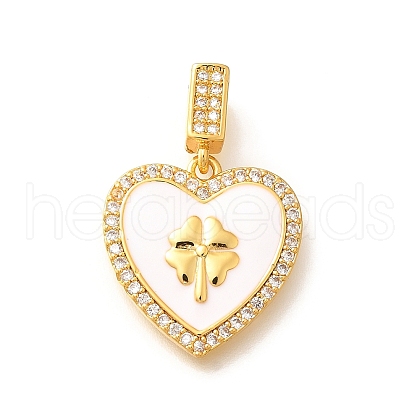 Brass Micro Pave Clear Cubic Zirconia Pendents KK-R212-12G-02-1