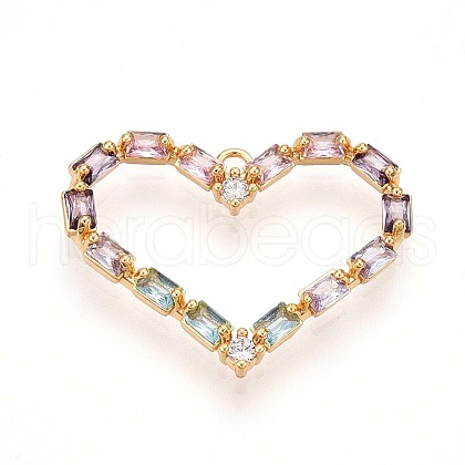 Brass Micro Pave Cubic Zirconia Pendants KK-N261-13G-1