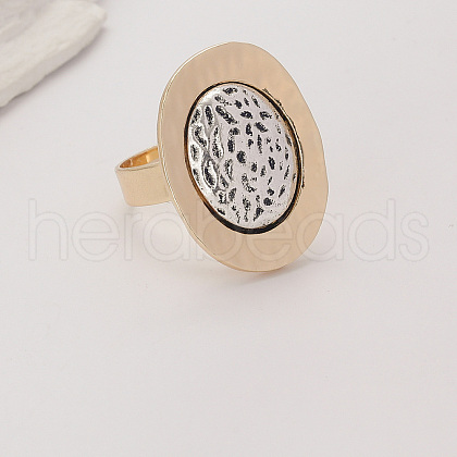 Geometric Zinc Alloy Irregular Concave Adjustable Rings KK6912-3-1