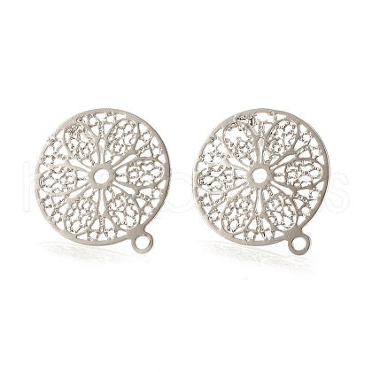 Brass Stud Earring Findings KK-S345-262-1