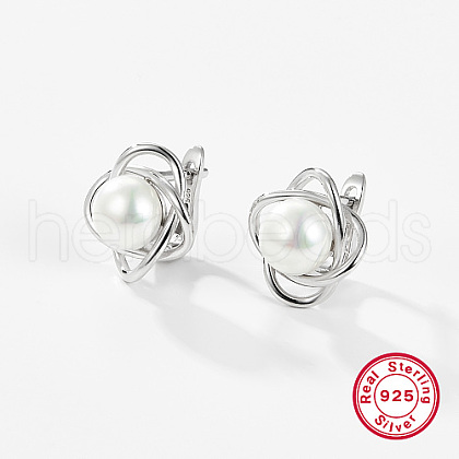 Mother's Day Jewellery Rhodium Plated 925 Sterling Silver Wire Knot Hoop Earrings for Women AX5136-9-1
