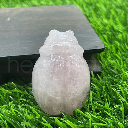 Natural Rose Quartz Carved Healing Ladybird Figurines PW-WG44211-03-1