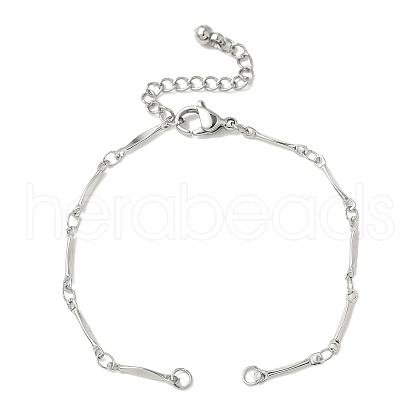 304 Stainless Steel Twisted Bar Chains Bracelet Making AJEW-JB01352-1