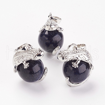 Synthetic Blue Goldstone Pendants G-G713-I10-1