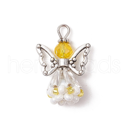 Faceted Glass Pendants PALLOY-MZ00585-01-1