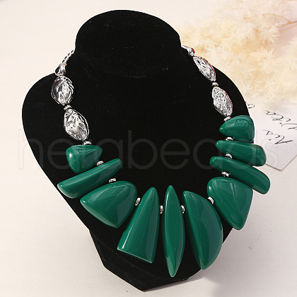 Resin Irregular Beaded Bib Necklaces FS-WG5D234-08-1