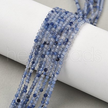 Natural Blue Aventurine Beads Strands G-M449-B01-2mm-1
