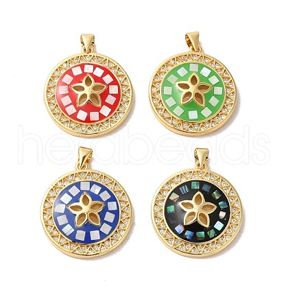 Rack Plating Brass Cubic Zirconia Pendants KK-K385-68G-1