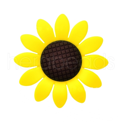 Sunflower Food Grade Silicone Beads PW-WG58598-02-1