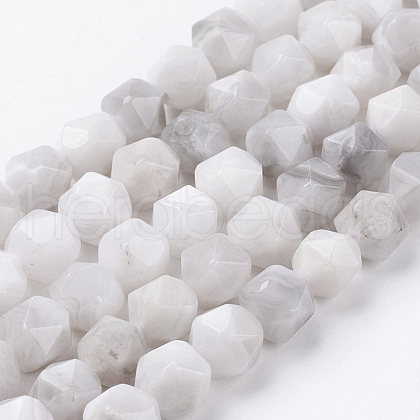 Natural White Crazy Agate Beads Strands X-G-J376-14-8mm-1