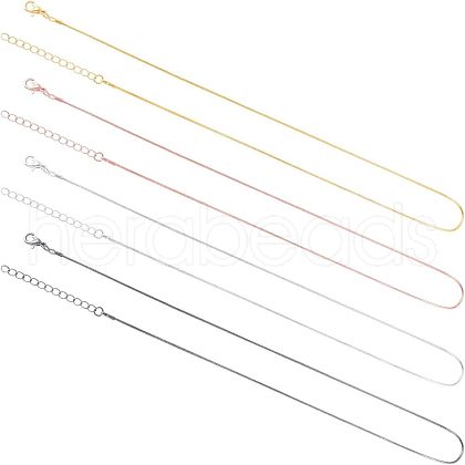 Brass Square Snake Chain Necklace Making MAK-FH0001-05-1