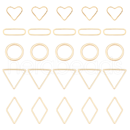 Unicraftale 40Pcs 5 Styles Brass Linking Rings KK-UN0002-97-1