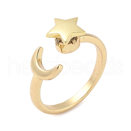 Brass Rotating Cuff Rings for Women RJEW-C132-02G-1