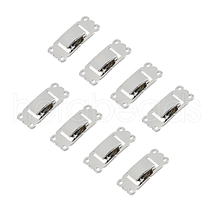 SUPERFINDINGS 8Pcs Brass Fold Over Clasps FIND-FH0009-95A-1