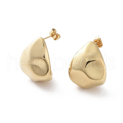PVD Vacuum Plating 304 Stainless Steel Twist Teardrop Stud Earrings EJEW-D095-06G-1