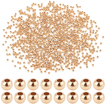  1200Pcs Brass Solid Beads KK-PH0005-90A-1