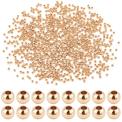   1200Pcs Brass Solid Beads KK-PH0005-90A-1