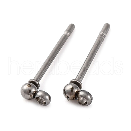 304 Stainless Steel Ball Post Stud Earring Findings STAS-Z035-01P-F-1