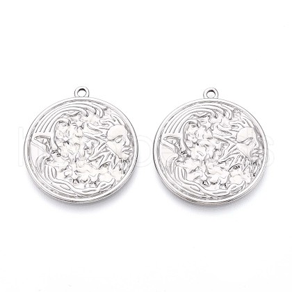 304 Stainless Steel Pendants STAS-T065-16P-1