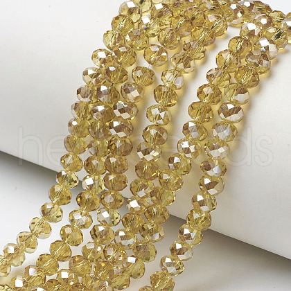 Electroplate Glass Beads Strands EGLA-A034-T4mm-K17-1