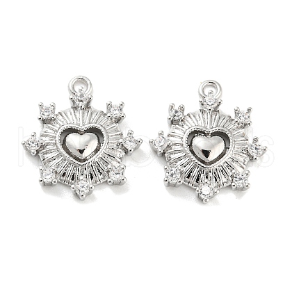 Brass Micro Pave Cubic Zirconia Charms KK-E090-32P-1