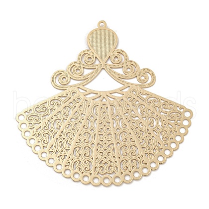 Rack Plating Brass Pendants KK-S400-09KCG-1