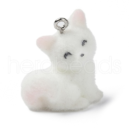 Flocky Opaque Resin Pendants RESI-G105-04H-1