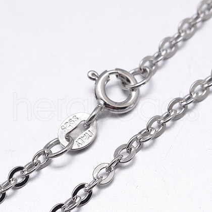 Anti-Tarnish Rhodium Plated 925 Sterling Silver Cable Chains Necklaces NJEW-M157-40C-24-1