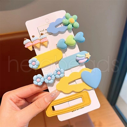 Flower Plastic Snap Hair Clips PW-WGC3104-01-1