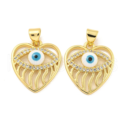 Rack Plating Brass Enamel Cubic Zirconia Pendants KK-B091-10-1