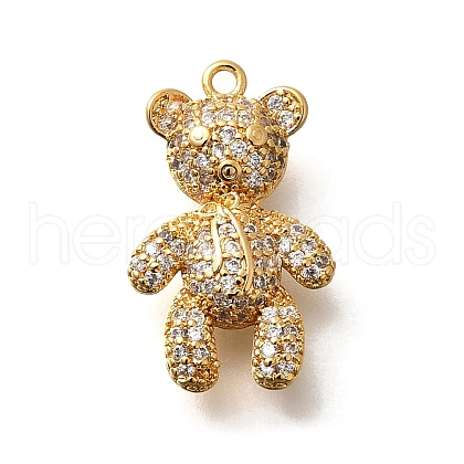 Brass Micro Pave Cubic Zirconia Pendants KK-K294-26G-1