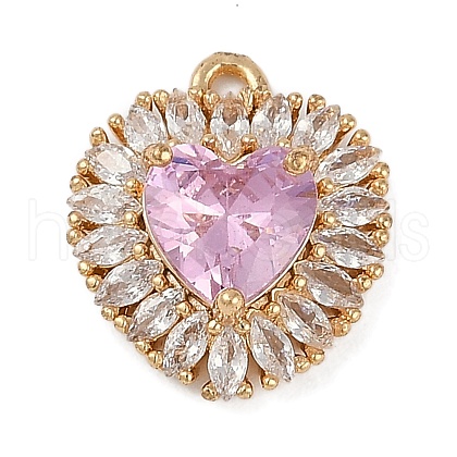 Brass Micro Pave Clear Cubic Zirconia Pendants FIND-U017-13G-1