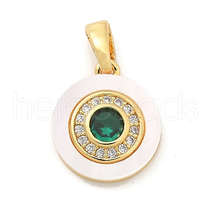 Brass Micro Pave Cubic Zirconia Pendents KK-M303-02G-02-1