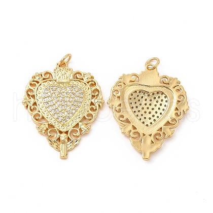 Rack Plating Brass Micro Pave Cubic Zirconia Pendants KK-I699-17G-1