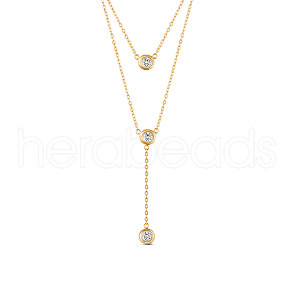 SHEGRACE 925 Sterling Silver Double Layered Necklace JN635C-1