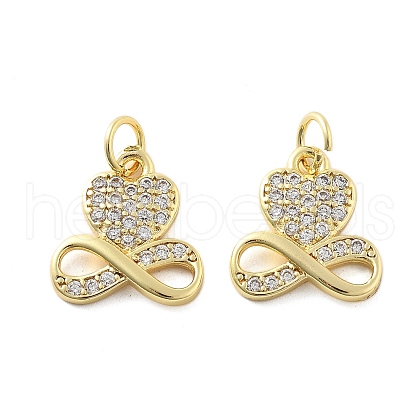 Brass Micro Pave Cubic Zirconia Pendants KK-C092-24D-G-1
