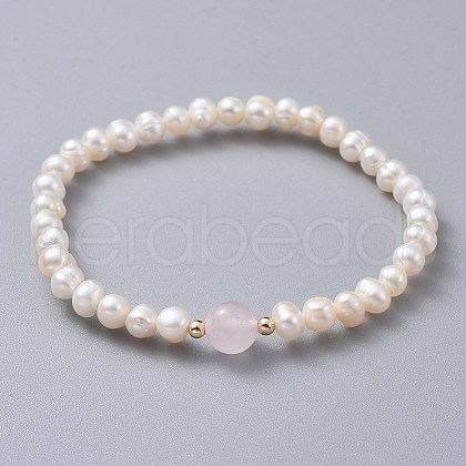 Stretch Grade A Natural Freshwater Pearl Bracelets X-BJEW-JB04623-01-1